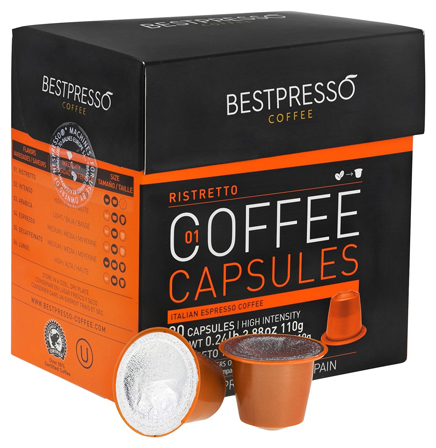 Nespresso Compatible Gourmet Coffee Capsules60 Pod Variety Pack for