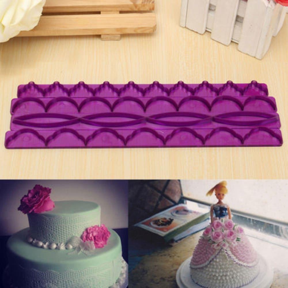 Cake & Cookie Cutters 4Pcs Plastic Ribbon Border Cake Molds Embosser