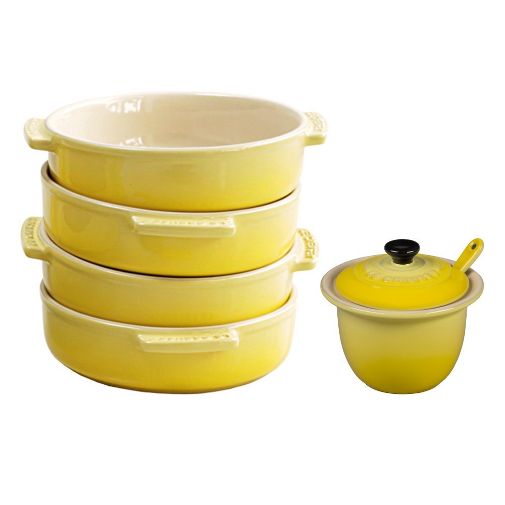 Le Creuset Soleil Yellow Stoneware 4 Piece Tapas Dish Set with