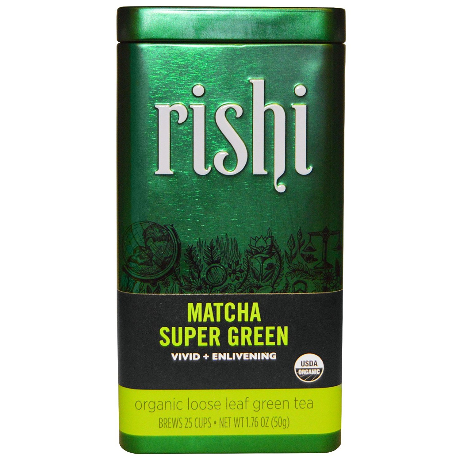 Rishi Tea Organic Matcha Super Green Loose Leaf Tea, 1.76 Ounces Tin N4