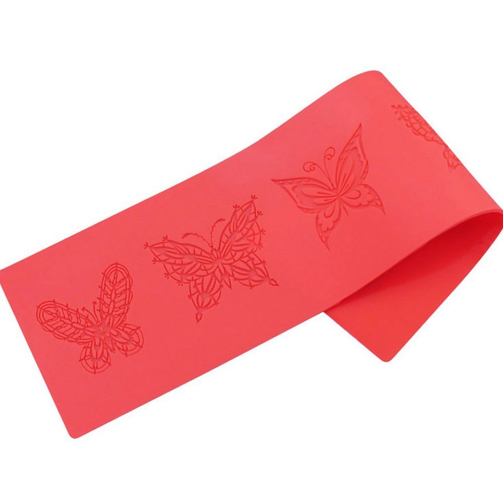 L18.5" Butterflies Cake Mat ART Kitchenware Lace Cake Mold Silicone
