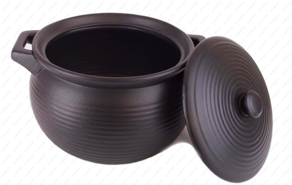 M.V. Trading K85 Stoneware Chinese Cooking Pot, Black, 4Quart N2 free