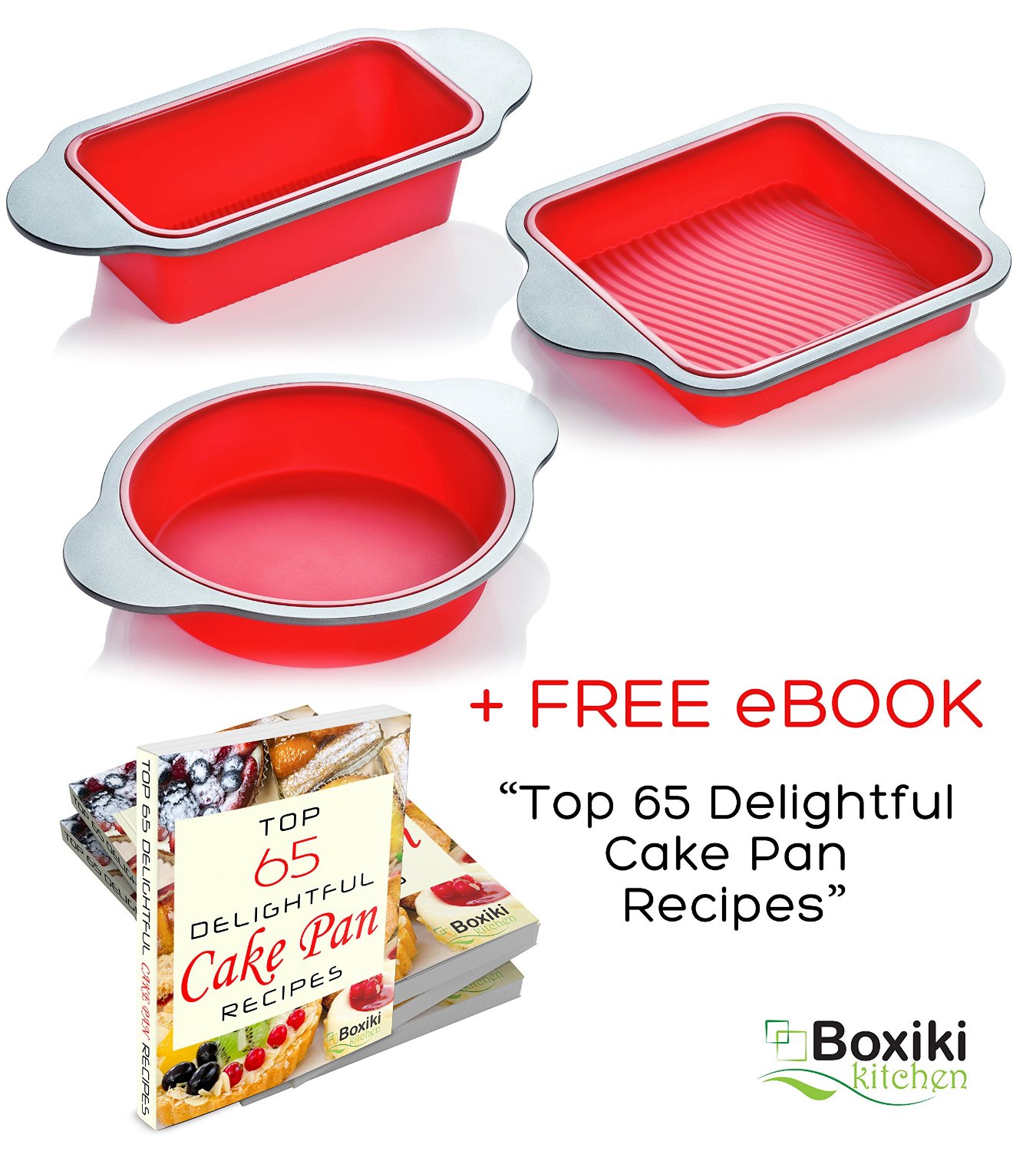 Silicone Bakeware Set 3Piece Professional NonStick Silicone Baking