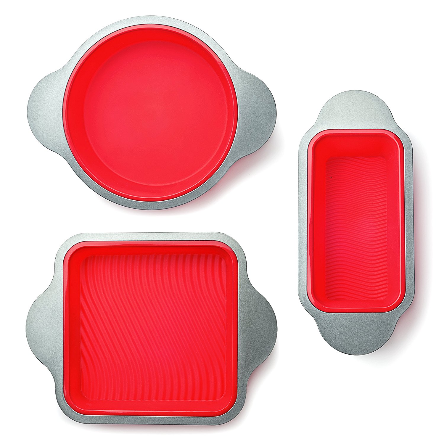 Silicone Bakeware Set 3Piece Professional NonStick Silicone Baking