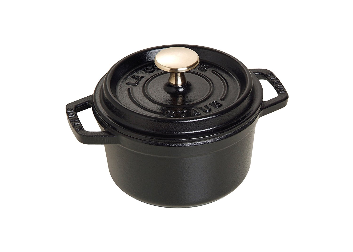 Staub 1101425 Round Cocotte Pot, 14 cm, Matt Black free image download