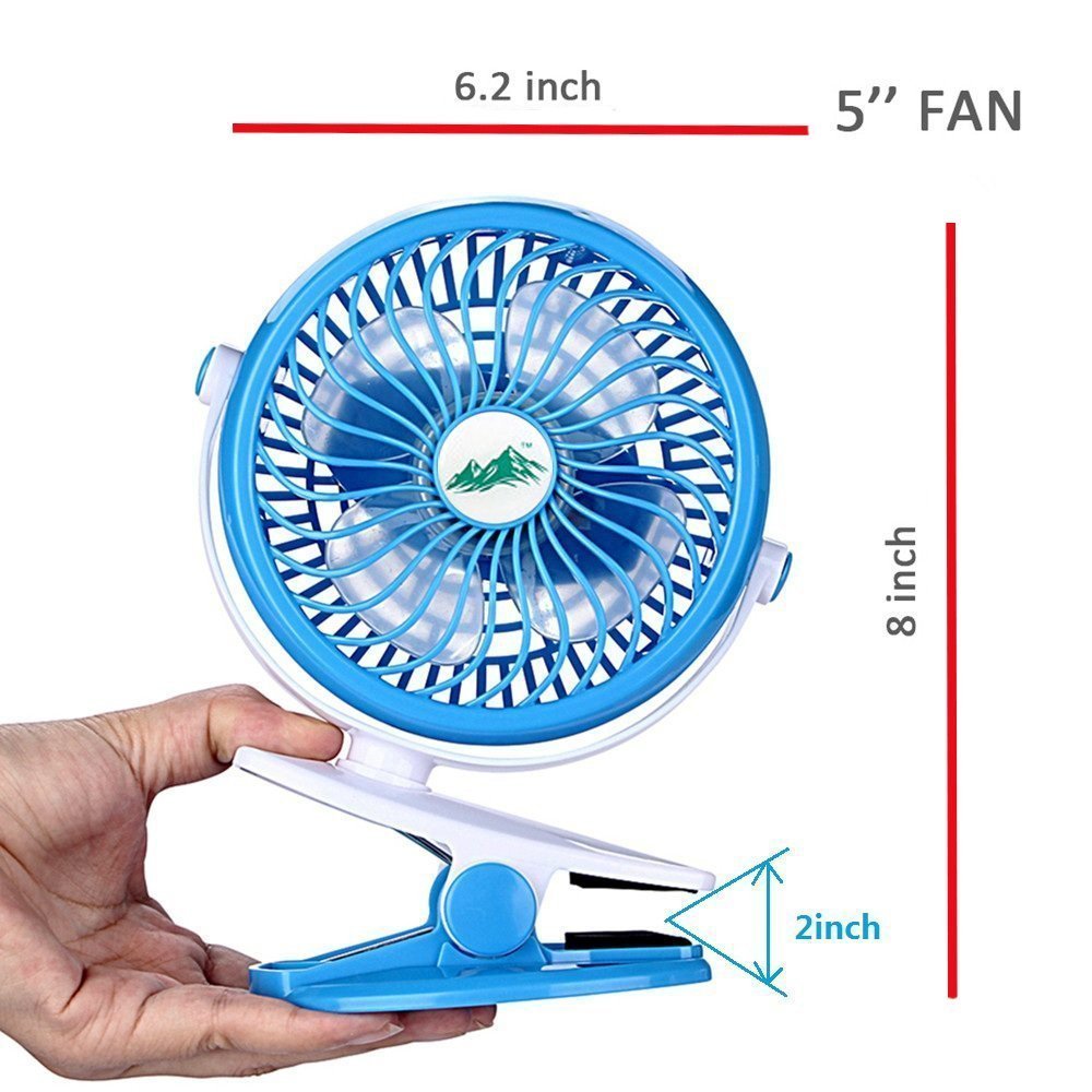 Aipai Battery Operated Clip Fan,Small Portable Fan Powered by
