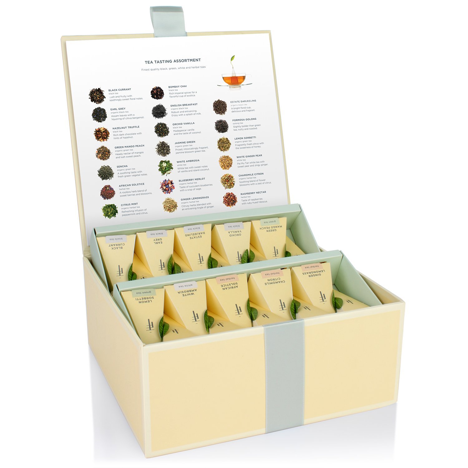 Tea Forté Tea Chest Tasting Assortment with 40 Handcrafted Pyramid Tea