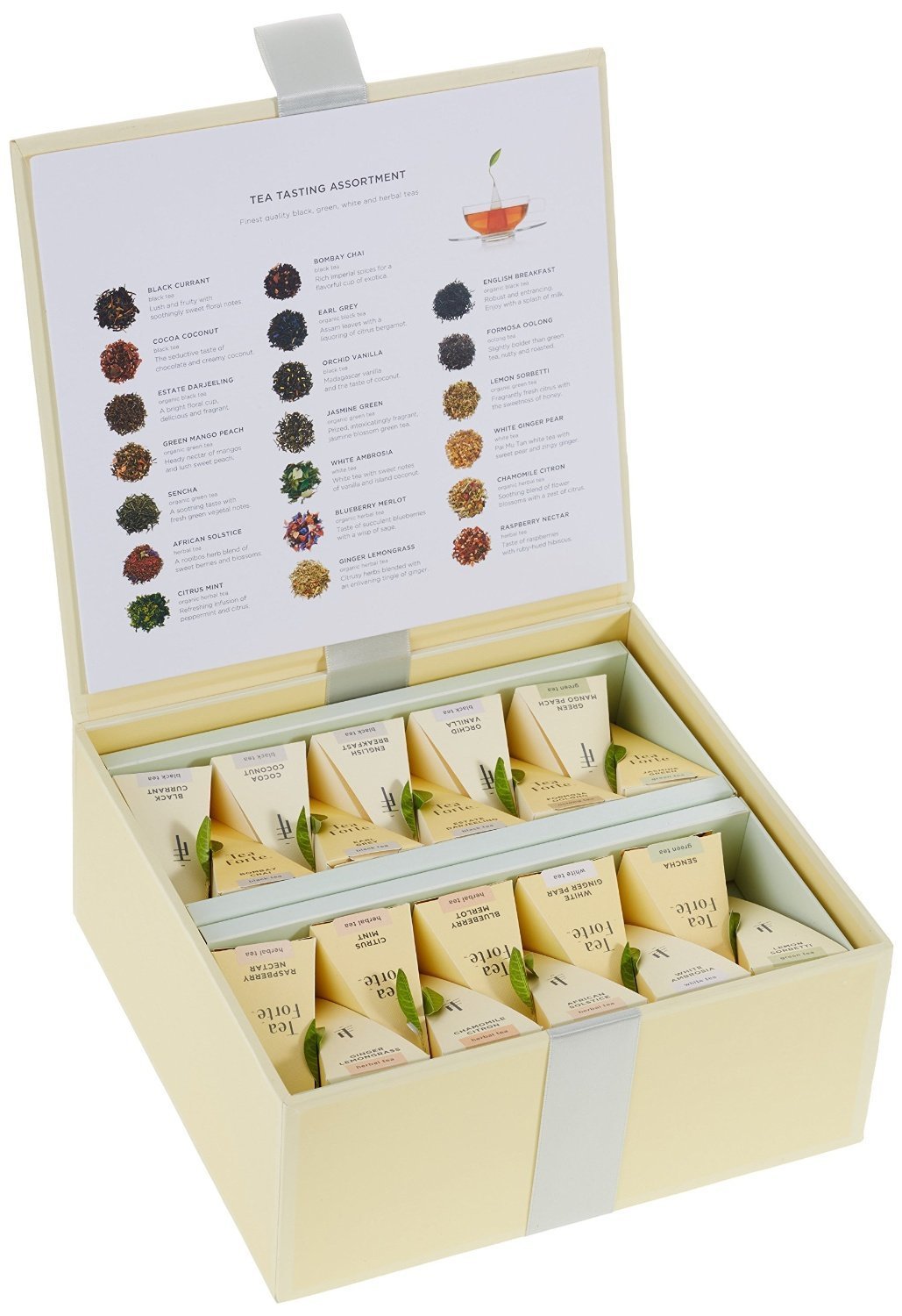 Tea Forté Tea Chest Tasting Assortment with 40 Handcrafted Pyramid Tea
