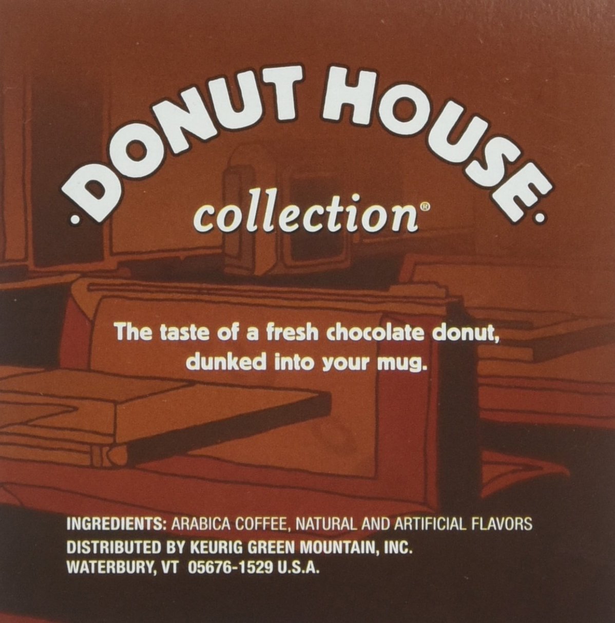 Donut House Collection Chocolate Glazed Donut Keurig KCups Coffee, 12 Count N4 free image download