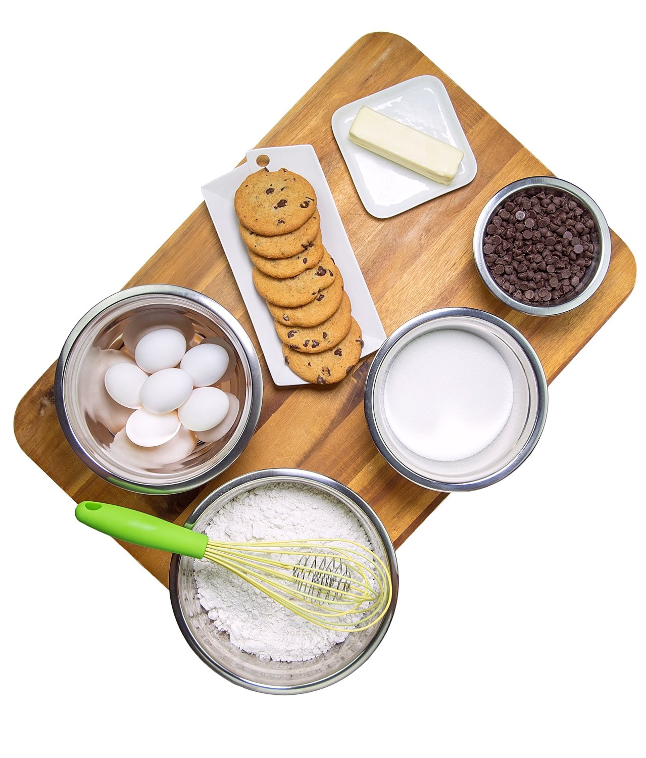 Stainless Steel Mixing Bowls Set of 5 for Kitchen Ingredients by Cozyna