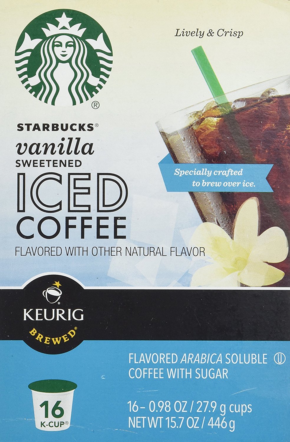 Keurig Starbucks Vanilla Sweetened Iced Coffee Kcup 16 Ct N6 free
