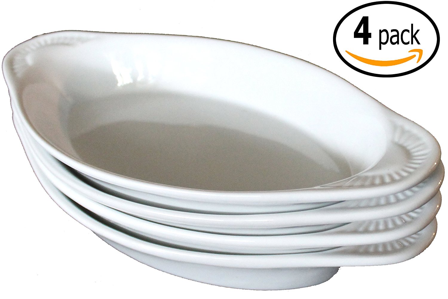 CAC Ceramic Oval Rarebit / Au Gratin Baking Dish with Pan Scraper, Set