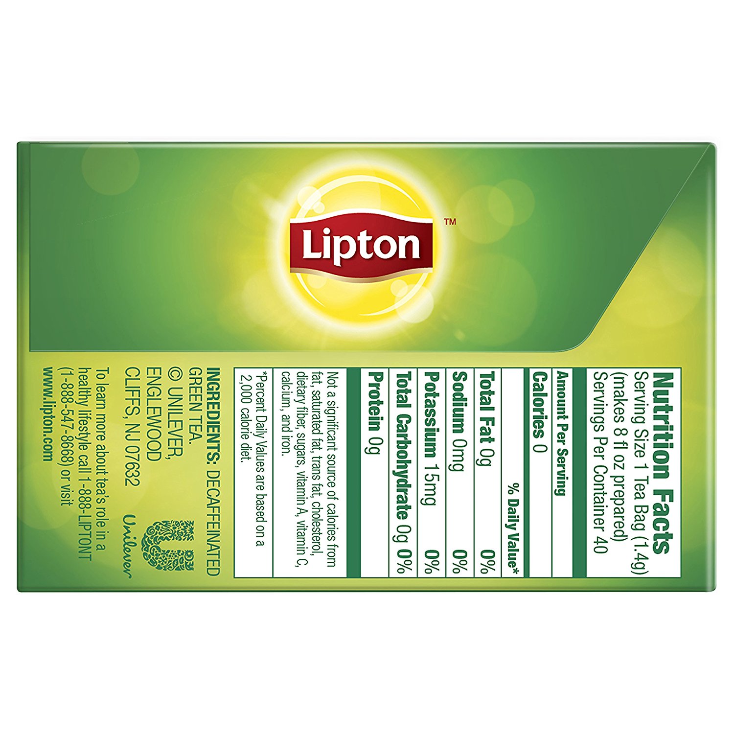 Lipton Green Tea, Decaffeinated, 40 Count N9 free image download