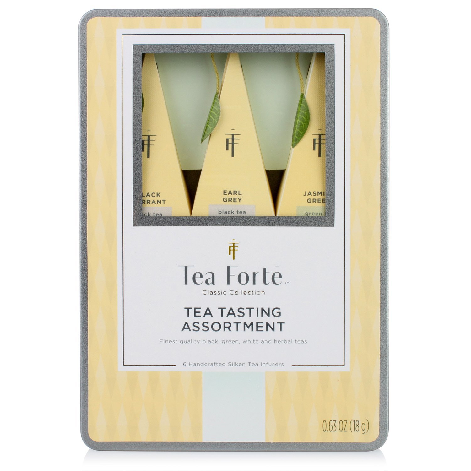 Tea Forté® Medium Tin Sampler Gift Assortment with 6 Handcrafted