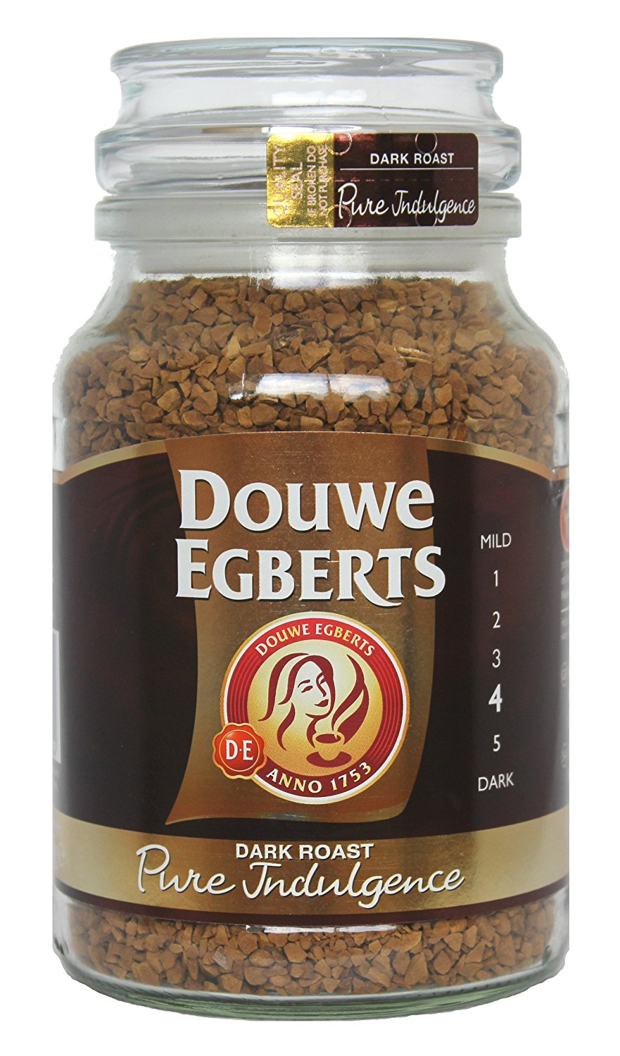 Douwe Egberts Pure Indulgence Instant Coffee in Jar, Dark Roast, 7.05