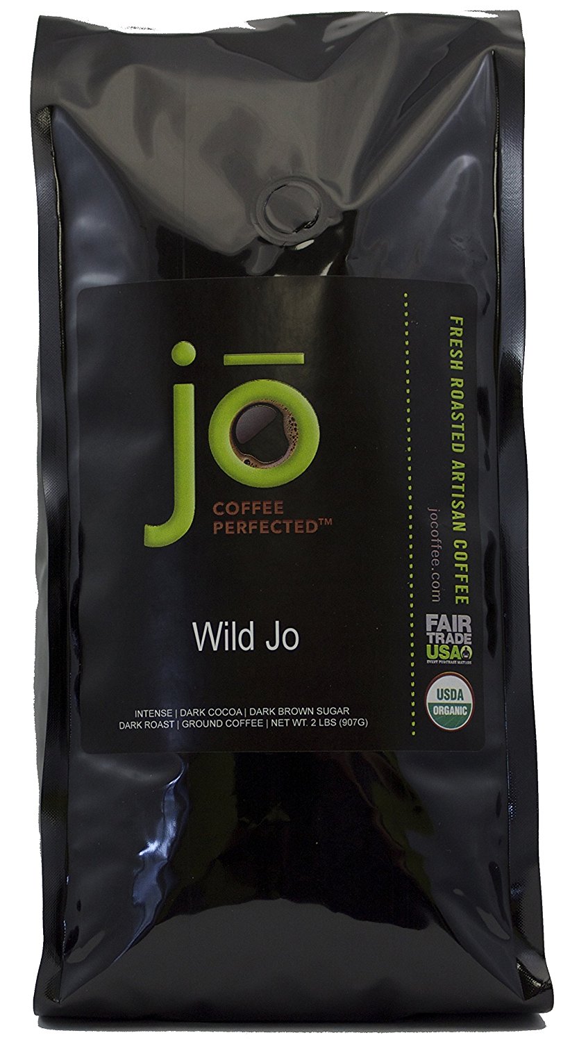 WILD JO 2 lb, Dark French Roast Organic Ground Coffee, Bold Strong