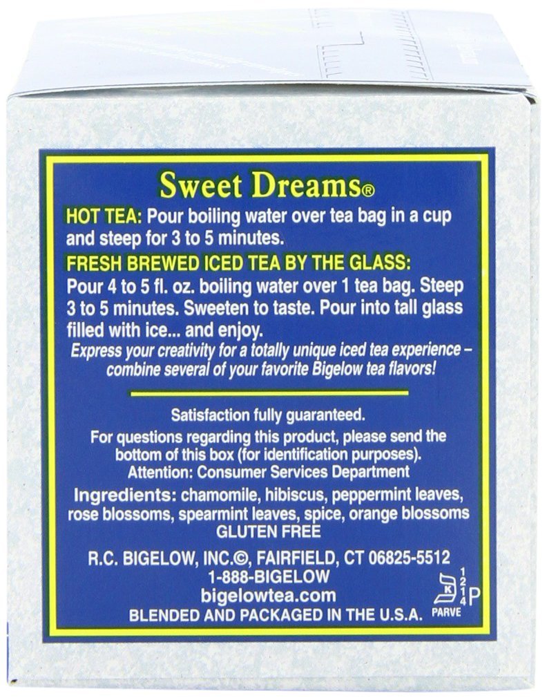 Bigelow Sweet Dreams Herbal Tea, Relaxing Blend of Chamomile & Mint