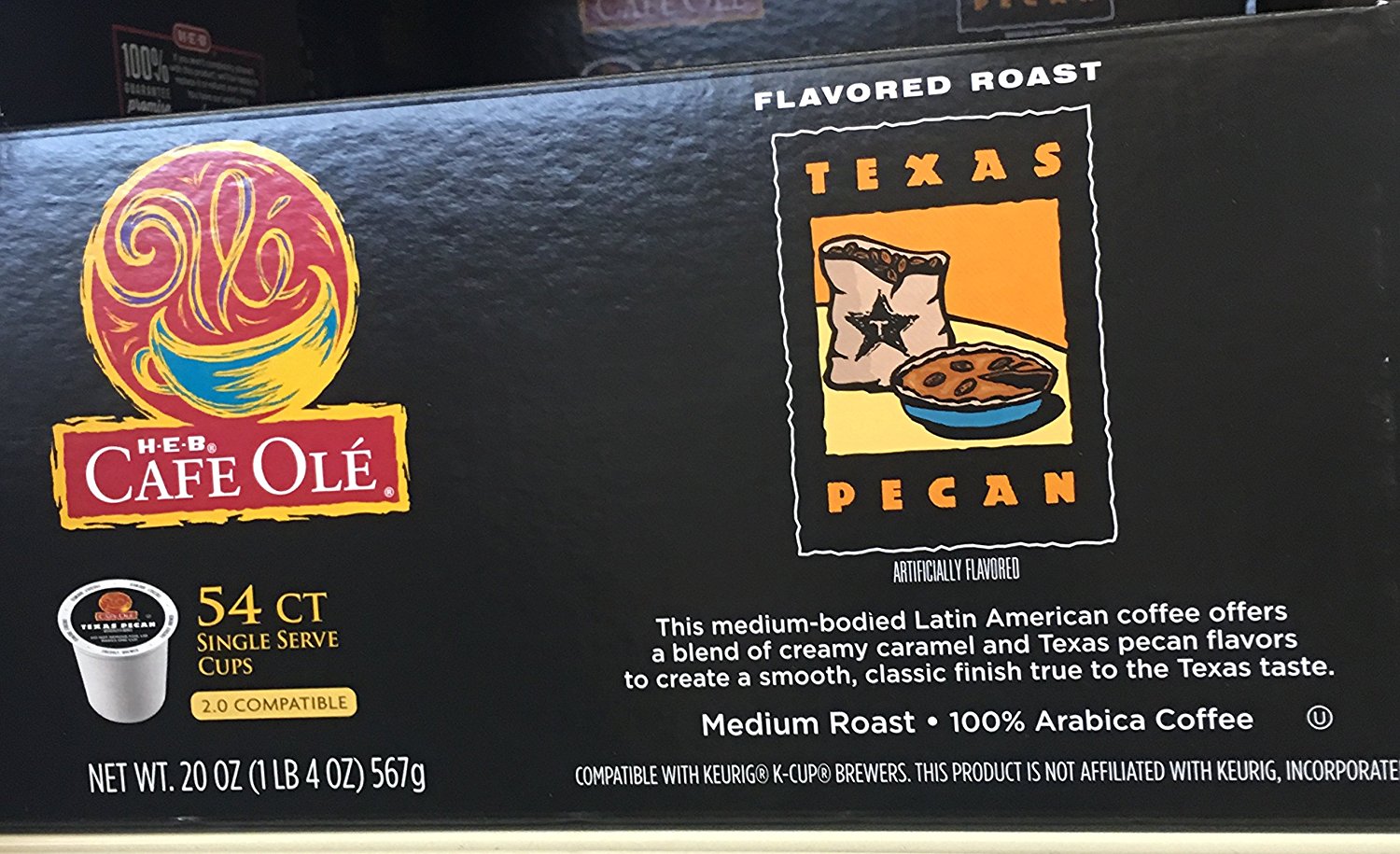 HEB cafe ole Texas pecan single serve coffee Kcups 54 count free image