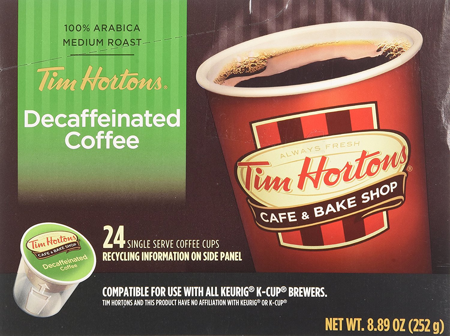 Tim Hortons DECAF Single Serve Coffee 48 Count N3 free image download
