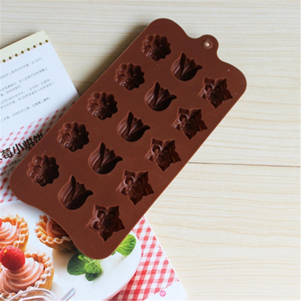 Witkey 24 Cavity Maple Leaves Ice Cube Tray Fondant Silicone Mold Sugar