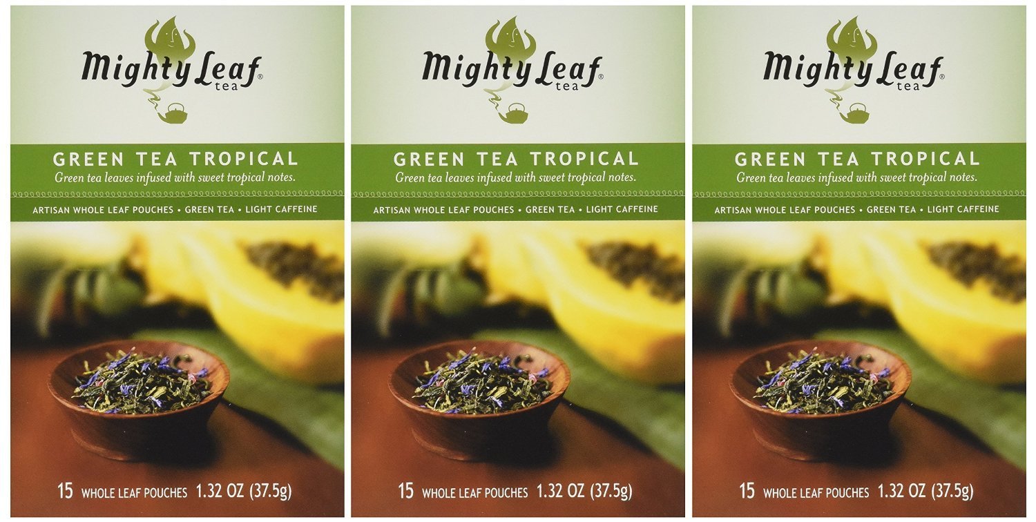 Mighty Leaf Green Tea, Tropical, 15 Pouches (Pack of 3) N9 free image