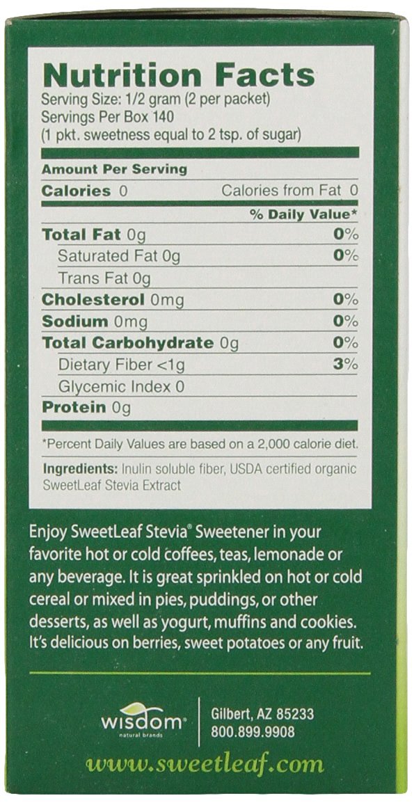 Sweetleaf Stevia 70 Piece Sweetener, 2.5 Ounce(pack of 3) N11 free