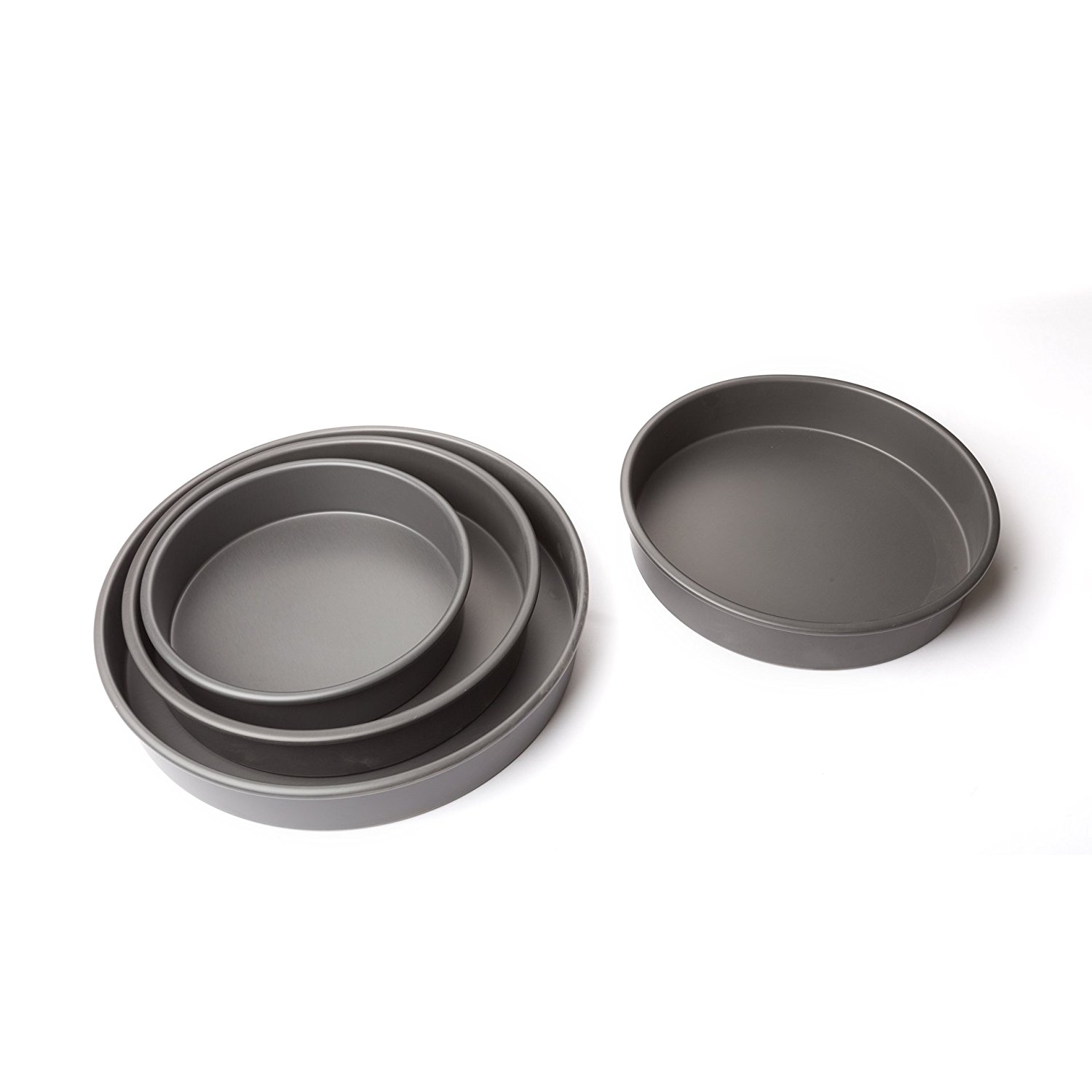 ForTheChef's 4 Piece Deluxe Professional NonStick Round Cake Pan Set