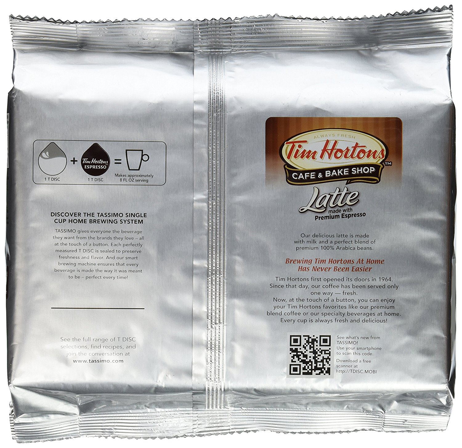 Tassimo Tim Hortons Decaffeinated Coffee T Discs Bag, 4.33 Ounce N9
