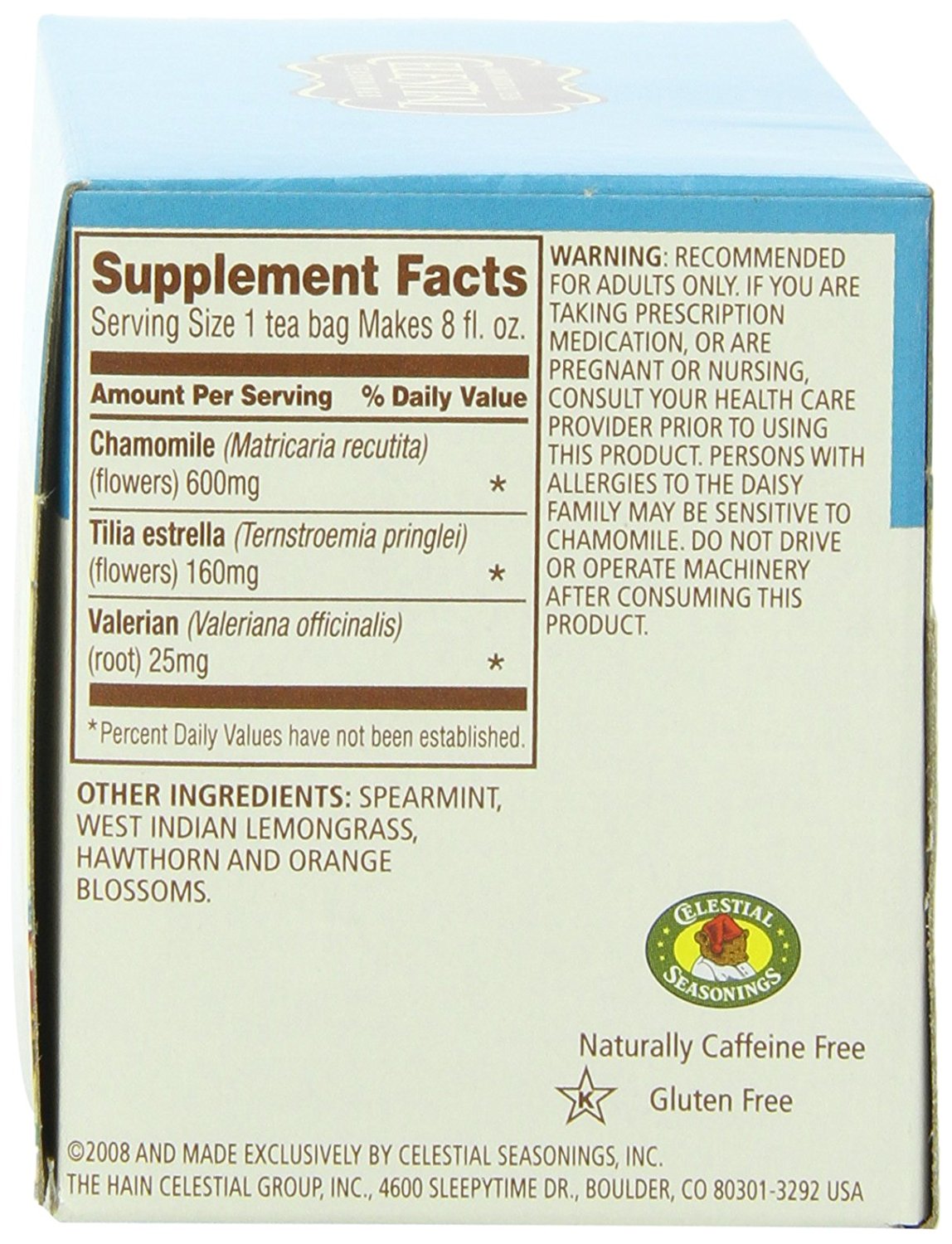 Celestial Seasonings Sleepytime Extra Herbal Tea (Pack of 20) N2 free