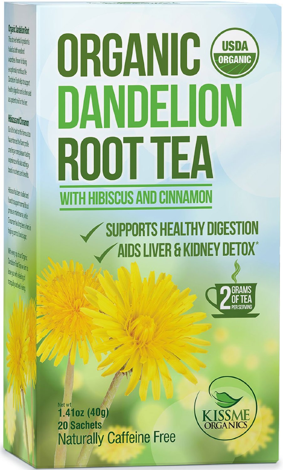 Dandelion Root Tea Raw Organic Vitamin Rich Digestive 1 Pack (20
