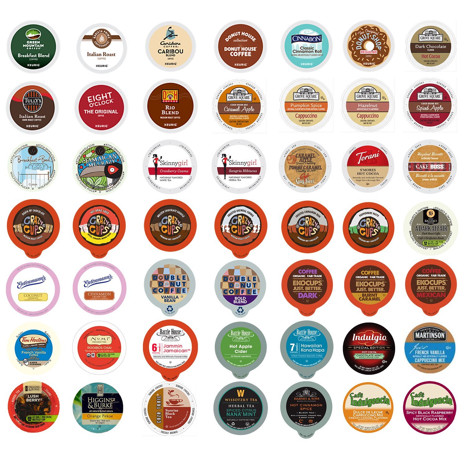 Coffee, Tea, and Hot Chocolate Variety Sampler Pack for Keurig KCup