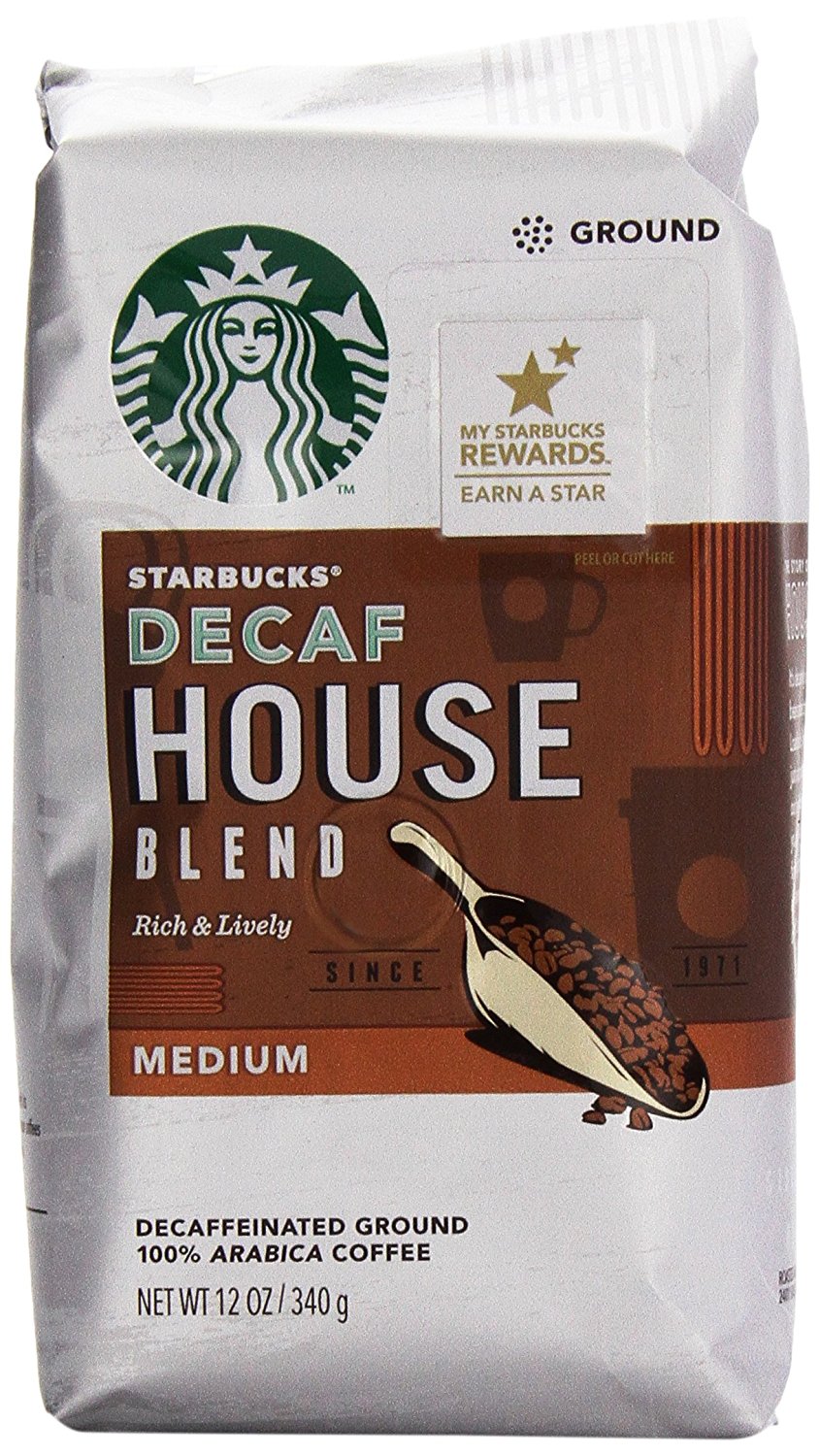 Starbucks Decaffeinated House Blend Ground Coffee (Medium), 12 oz free