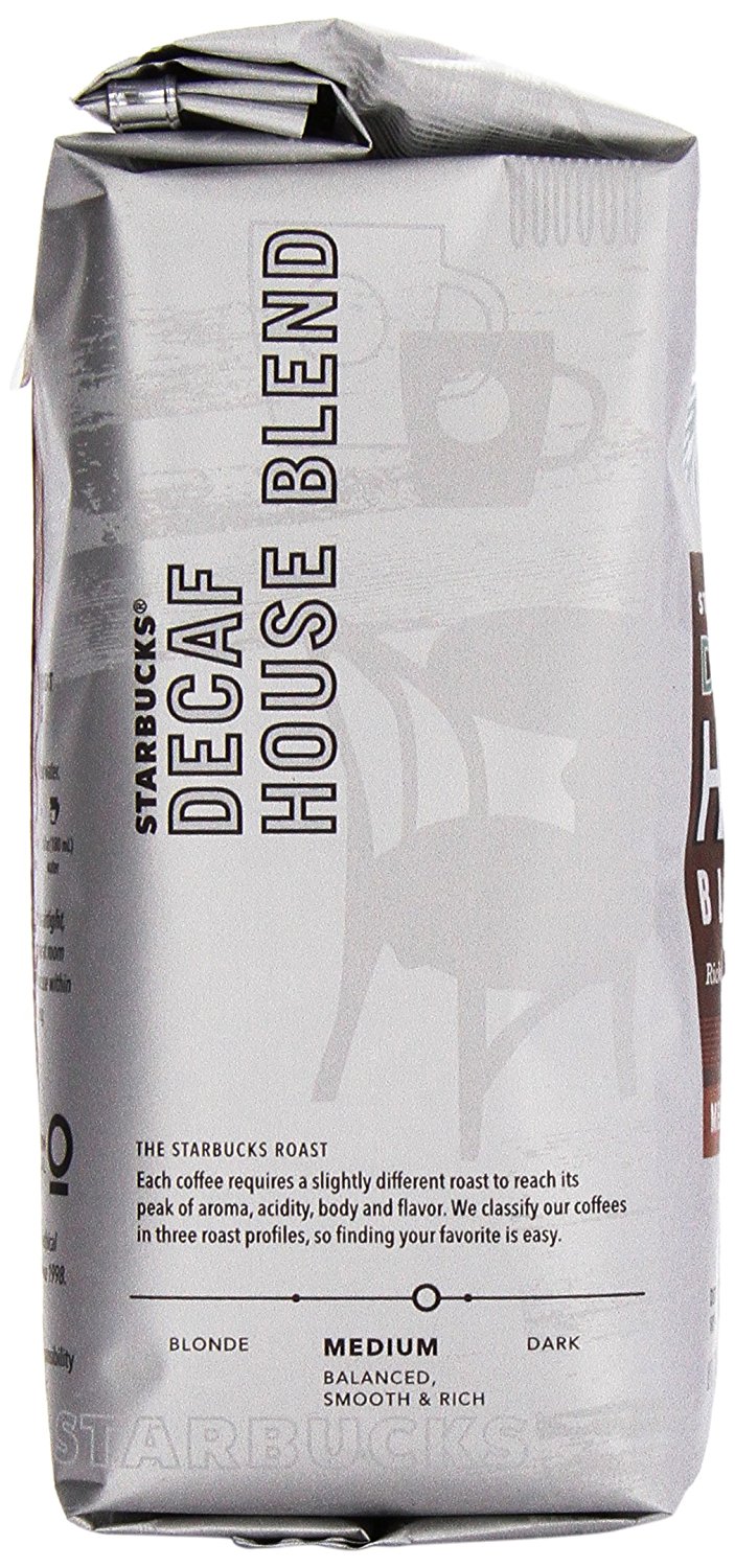 Starbucks Decaffeinated House Blend Ground Coffee (Medium), 12 oz N4