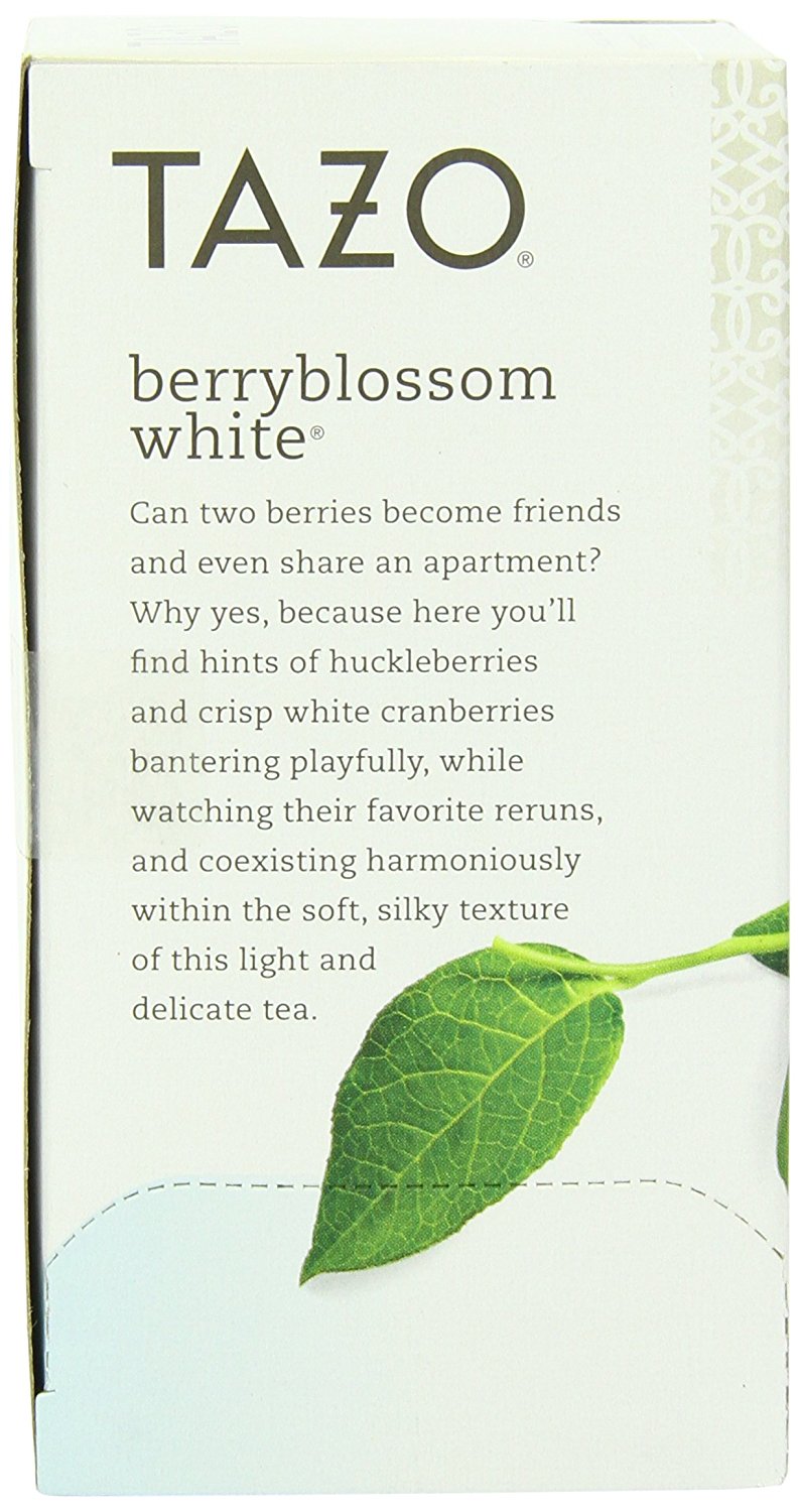 Tazo Berryblossom White Tea, 20Count Tea Bags (Pack of 6) N4 free