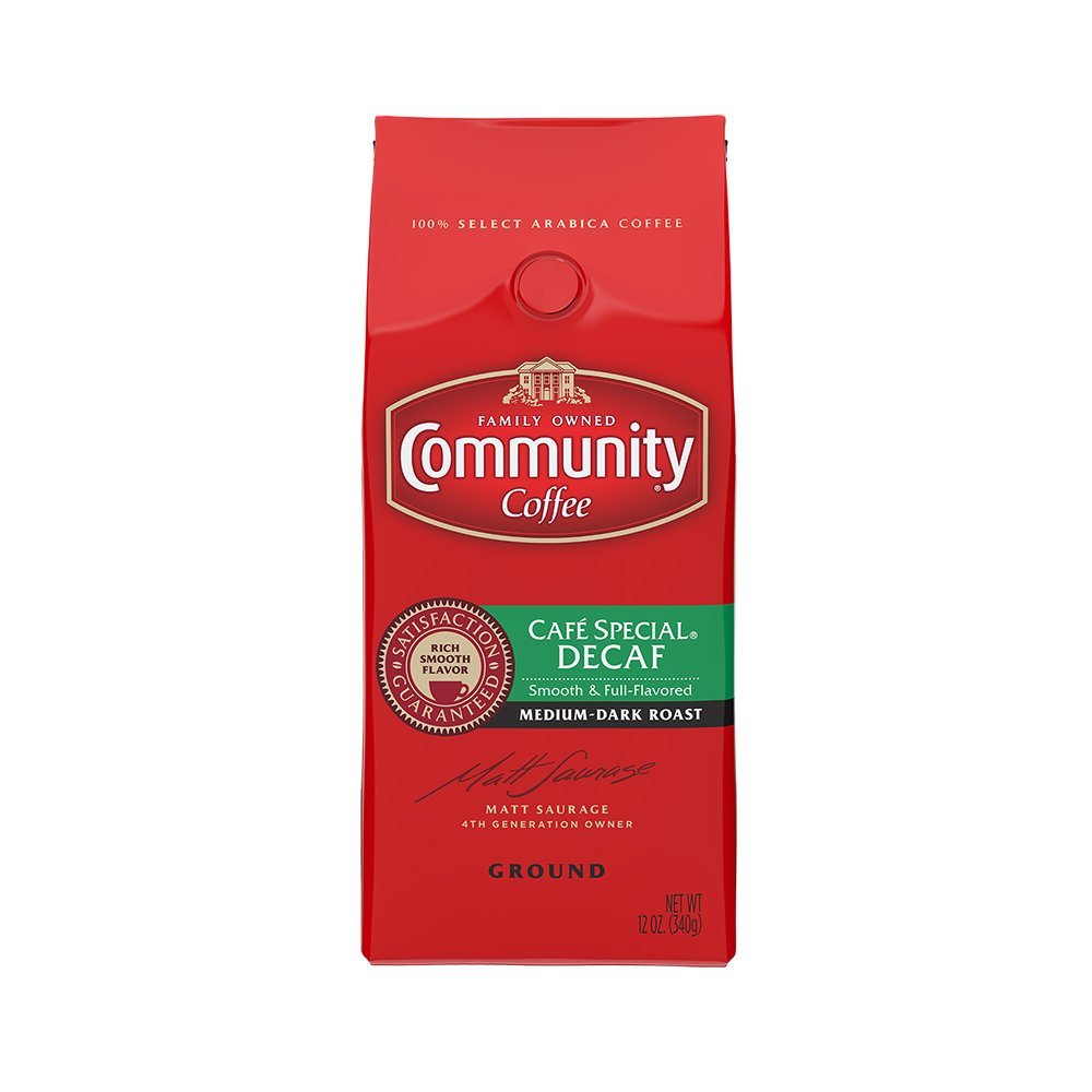 Community Coffee Ground Cafe Special Decaf, 12 Ounce (Pack of 3) free