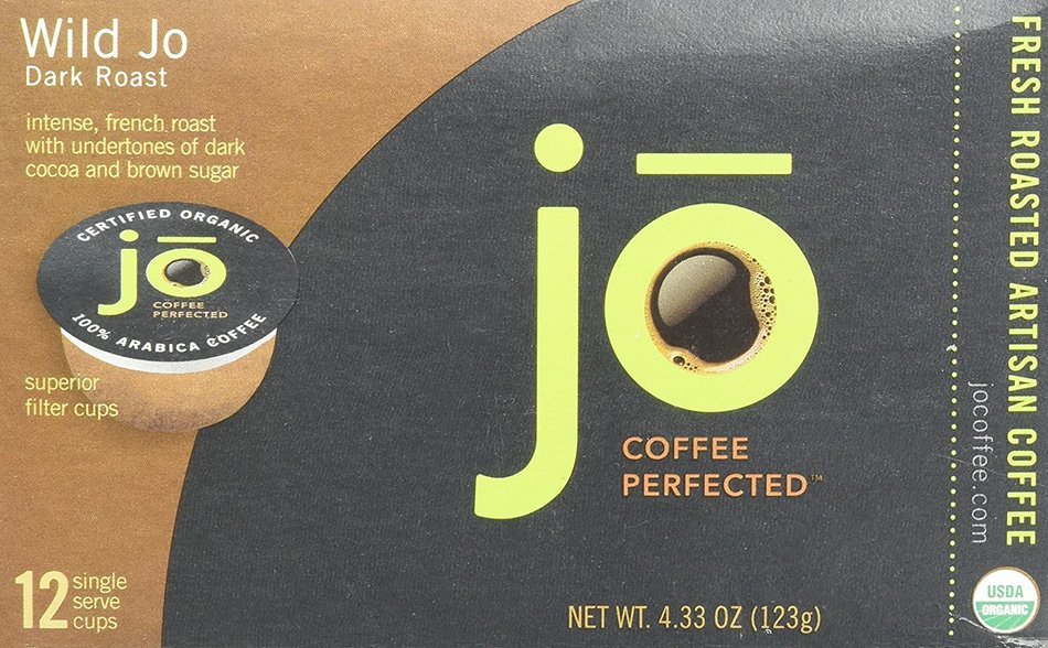 WILD JO 72 Cup Organic Dark French Roast for KCup Coffee Brewers, Bold Strong Wicked Good