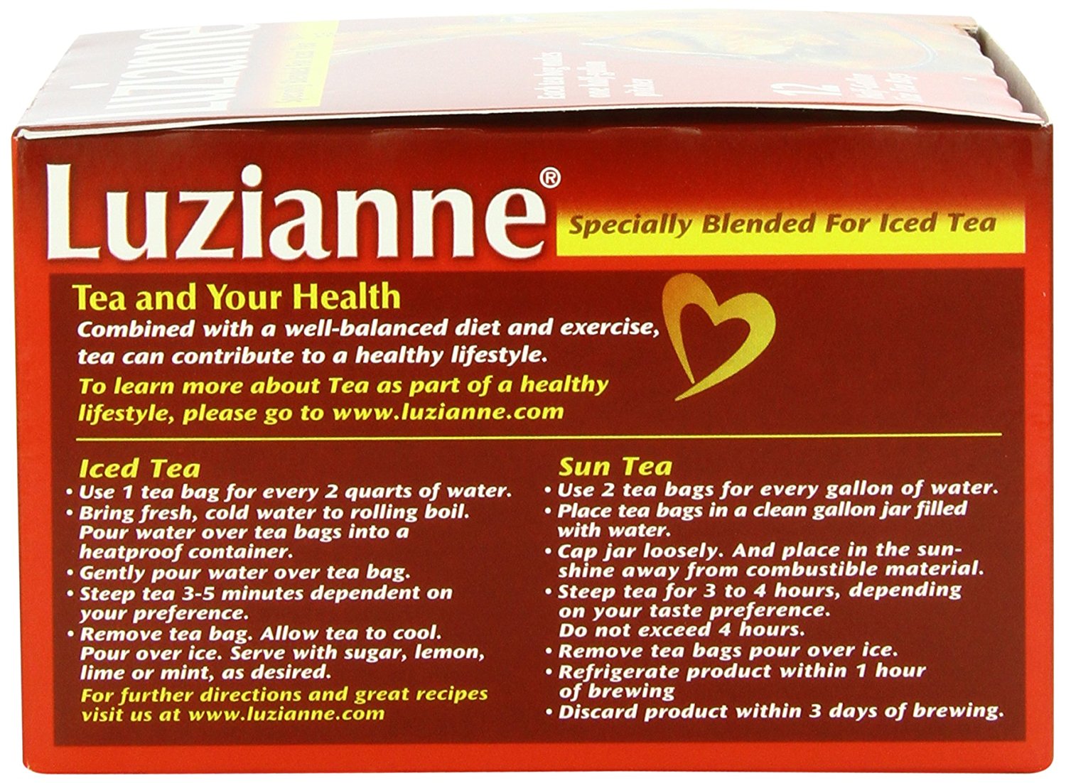 Luzianne Specially Blended for Iced Tea, Decaffeinated Family Sized, 48Count Tea Bags N10 free