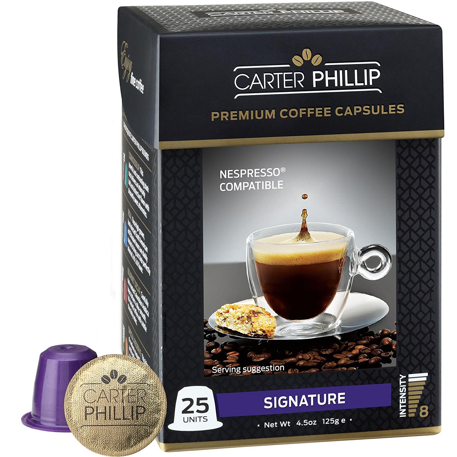 Nespresso Compatible Capsules 25 Count Premium Dark Roast Espresso