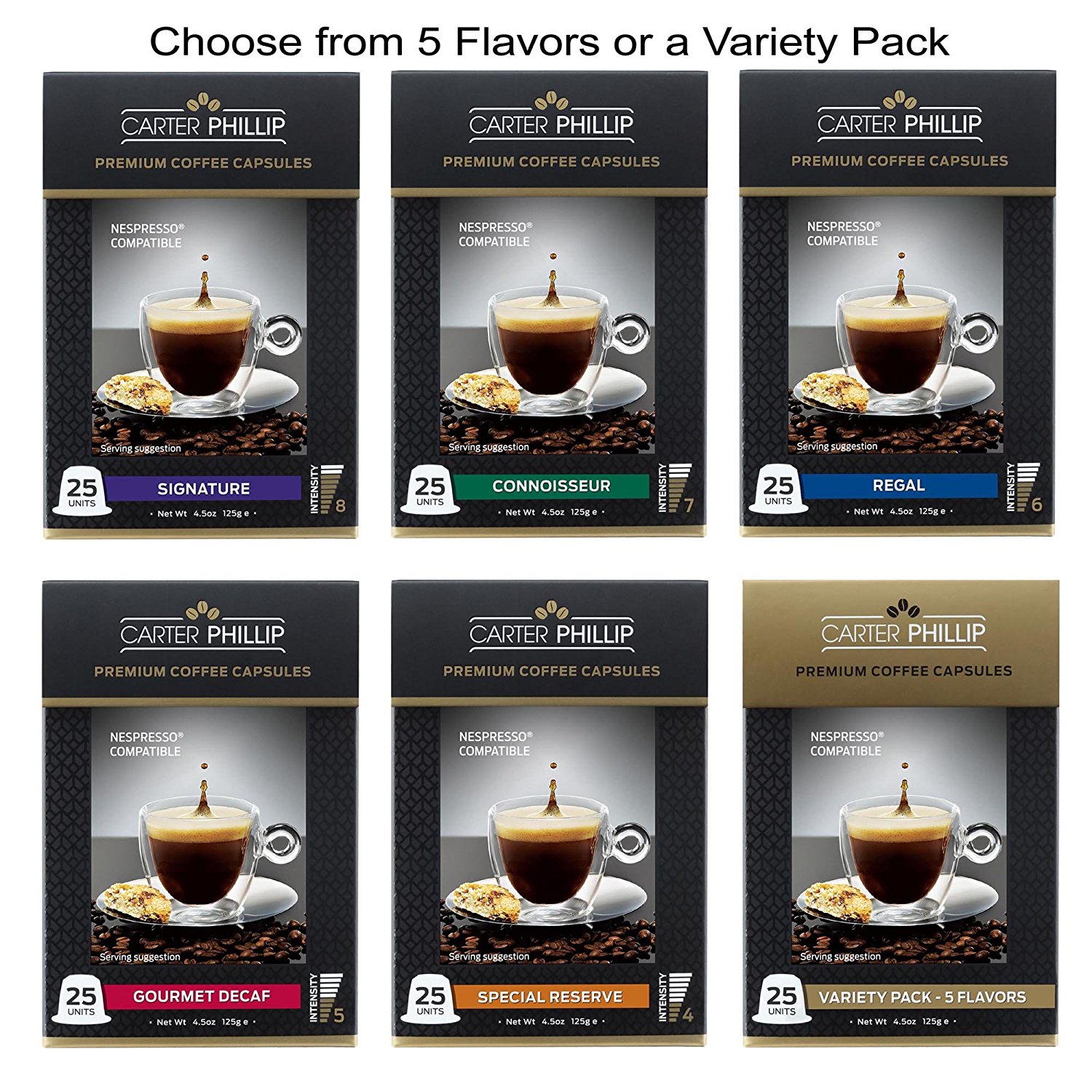 Nespresso Compatible Capsules 25 Count Premium Dark Roast Espresso