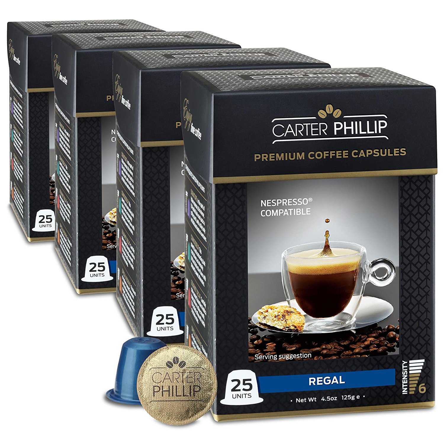 Nespresso Compatible Capsules 25 Count Premium Dark Roast Espresso