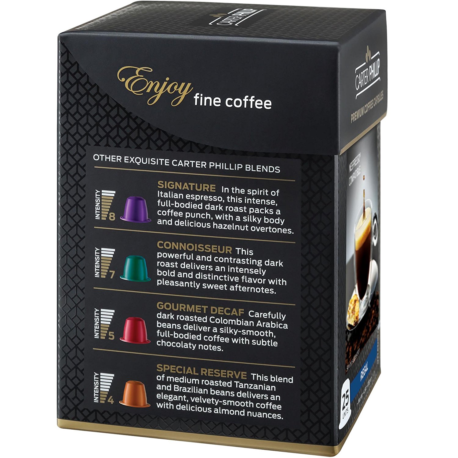 Nespresso Compatible Capsules 25 Count Premium Dark Roast Espresso
