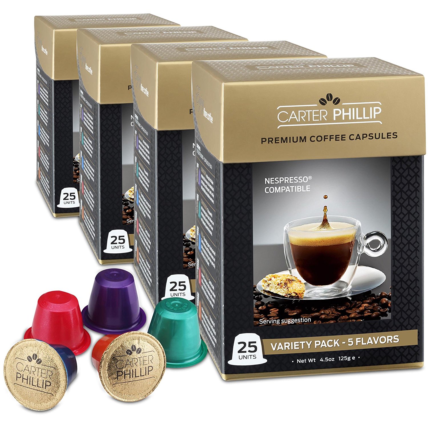 Nespresso Compatible Capsules 25 Count Premium Dark Roast Espresso