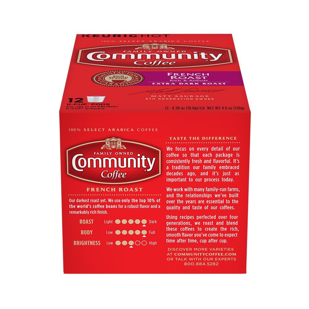 Community Coffee KCup Pods, Dark Roast, 12 Count (Pack of 3) N64 free