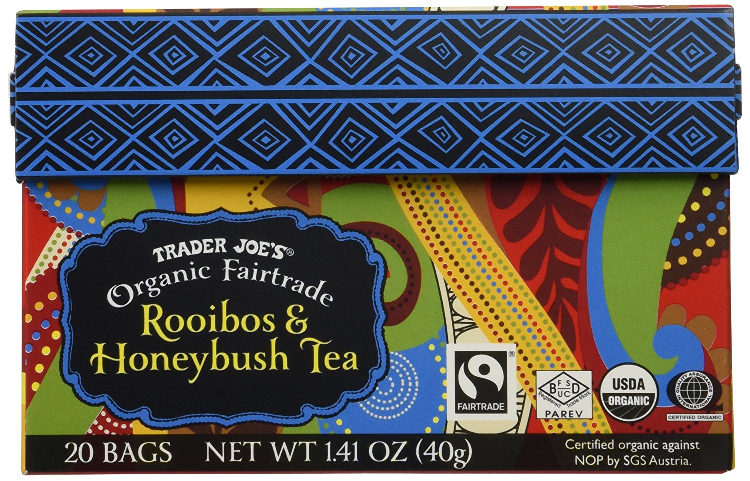 Trader Joe's Organic Fairtrade African Rooibos Honeybush Red Tea 20