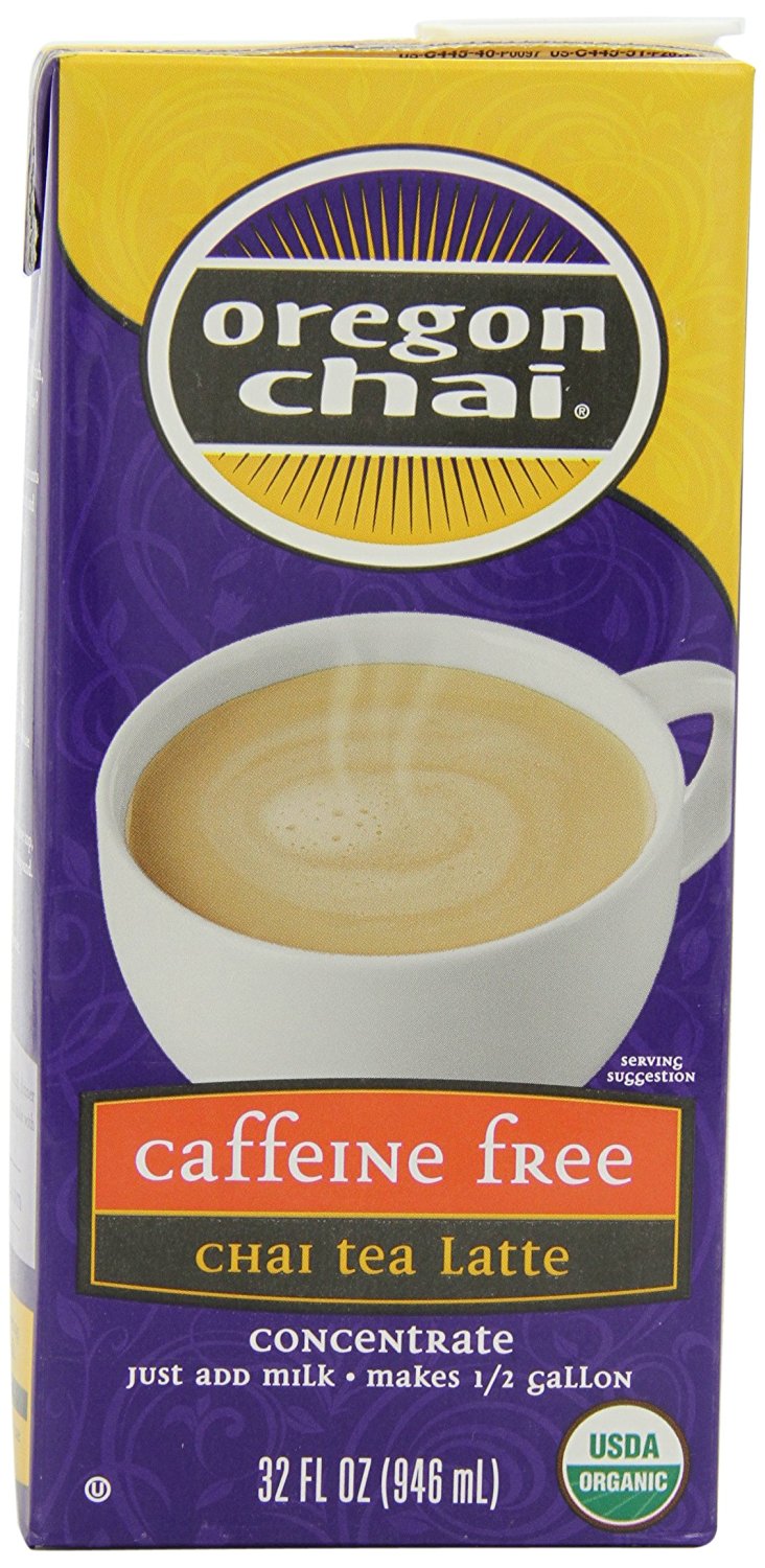 Oregon Chai Caffeine Free Chai Tea Latte Concentrate, 32Ounce Boxes