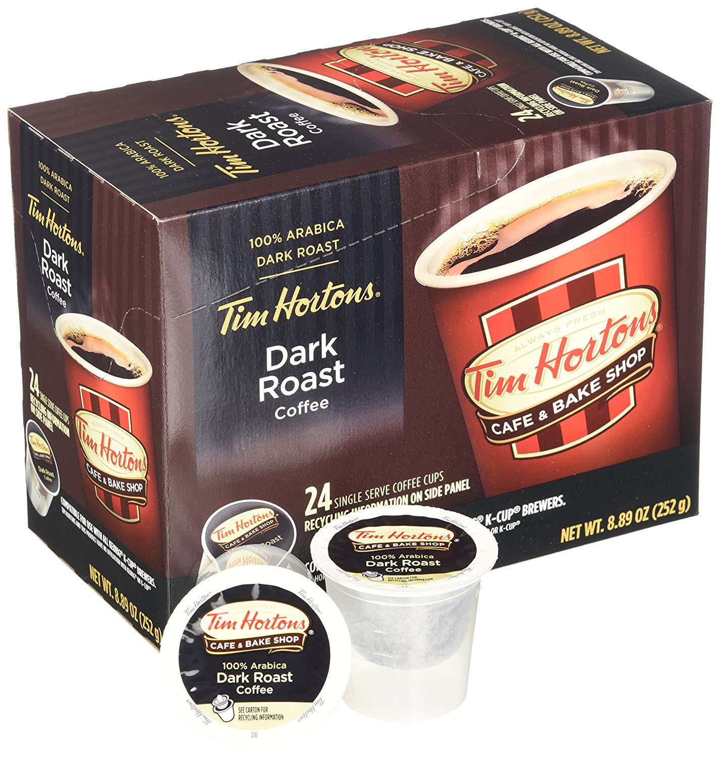 Tim Hortons Dark Roast Single Serve Coffee Cups, 96 Count N2 free image