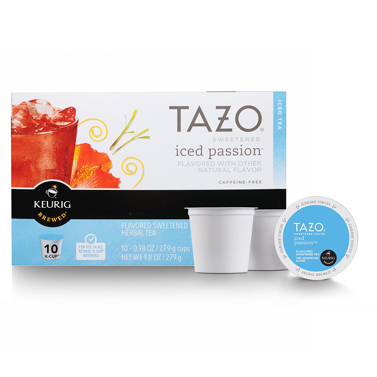 Tazo Sweetened Passion Iced Tea, KCup for Keurig Brewers, 60 Count