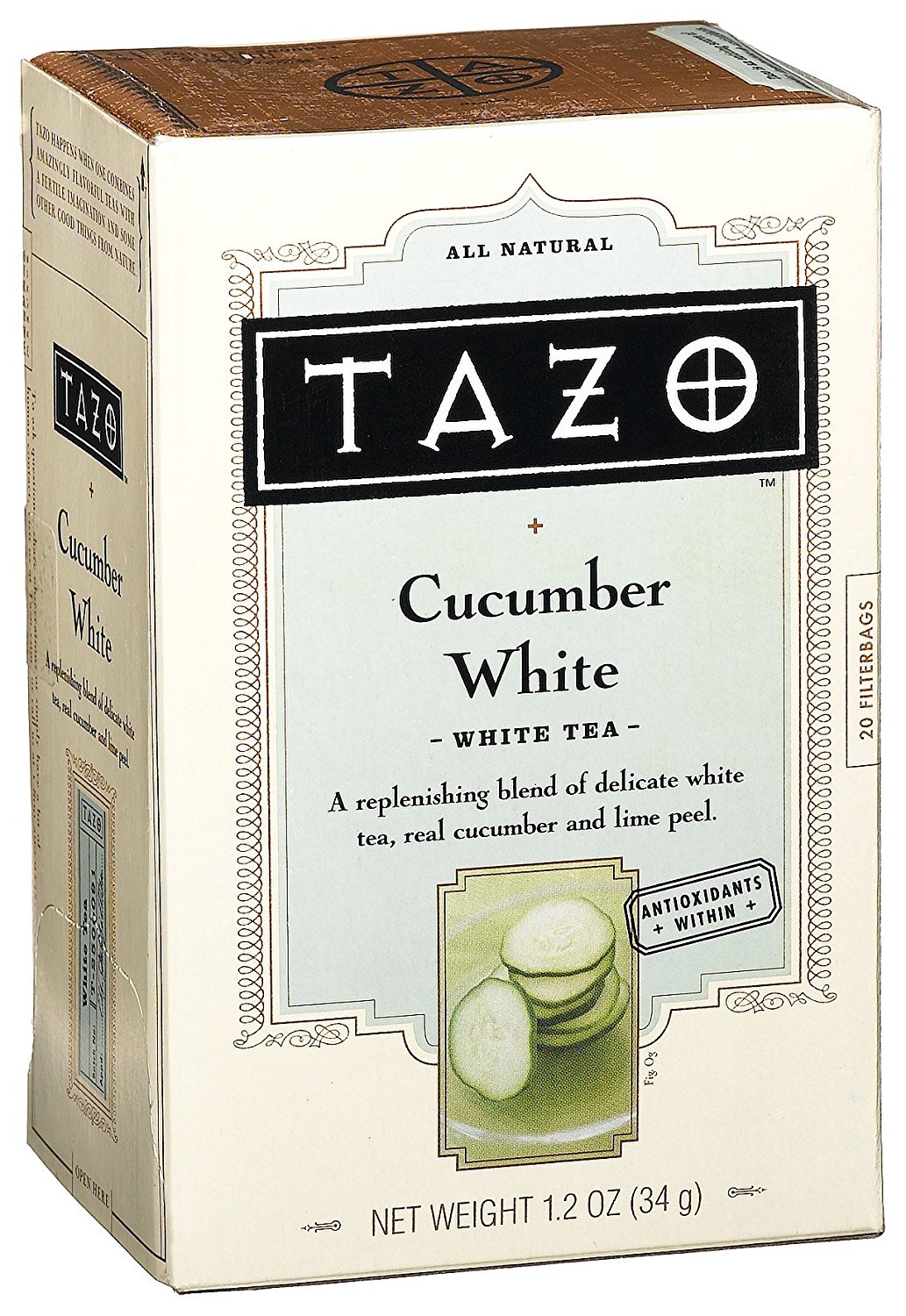 Tazo White Cucumber White Tea, 20Count Tea Bags (Pack of 6) free image