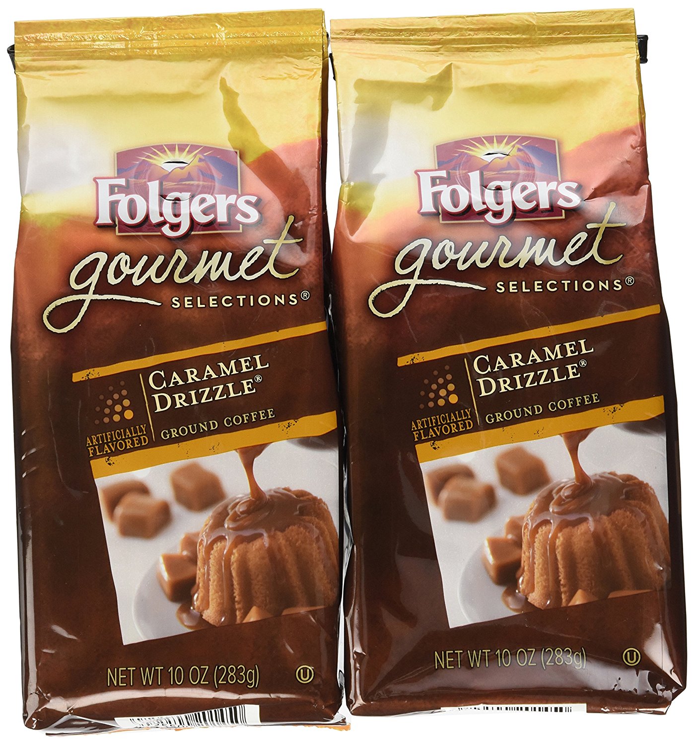 Folgers, Gourmet Selections, Caramel Drizzle Ground Coffee, 10oz Bag (Pack of 2) free image download