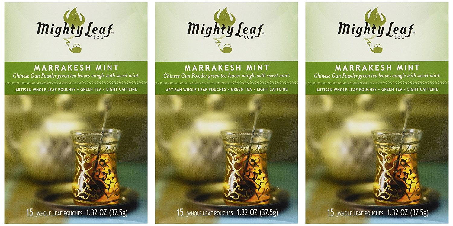 Mighty Leaf Tea Marrakesh Mint Green Tea, 15Count Whole Leaf Pouches